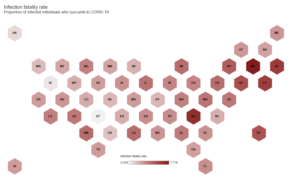 COVID-19 infection fatality rate in the U.S. as of March 7, 2021